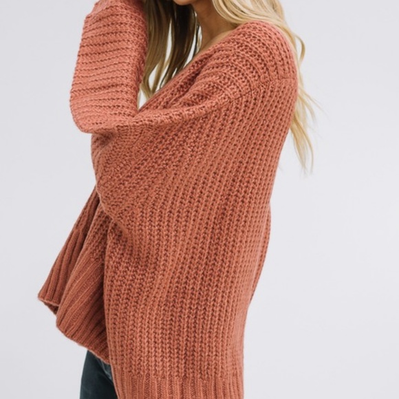 NWT Terracotta V-Neck Sweater - Picture 7 of 8